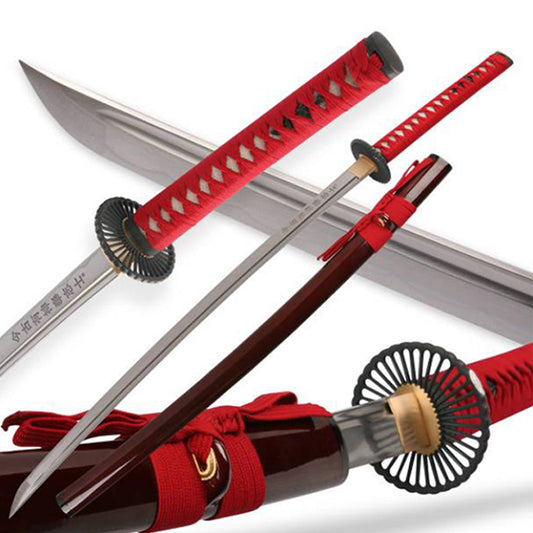 Red Bushido Warrior Carbon Steel Samurai Sword