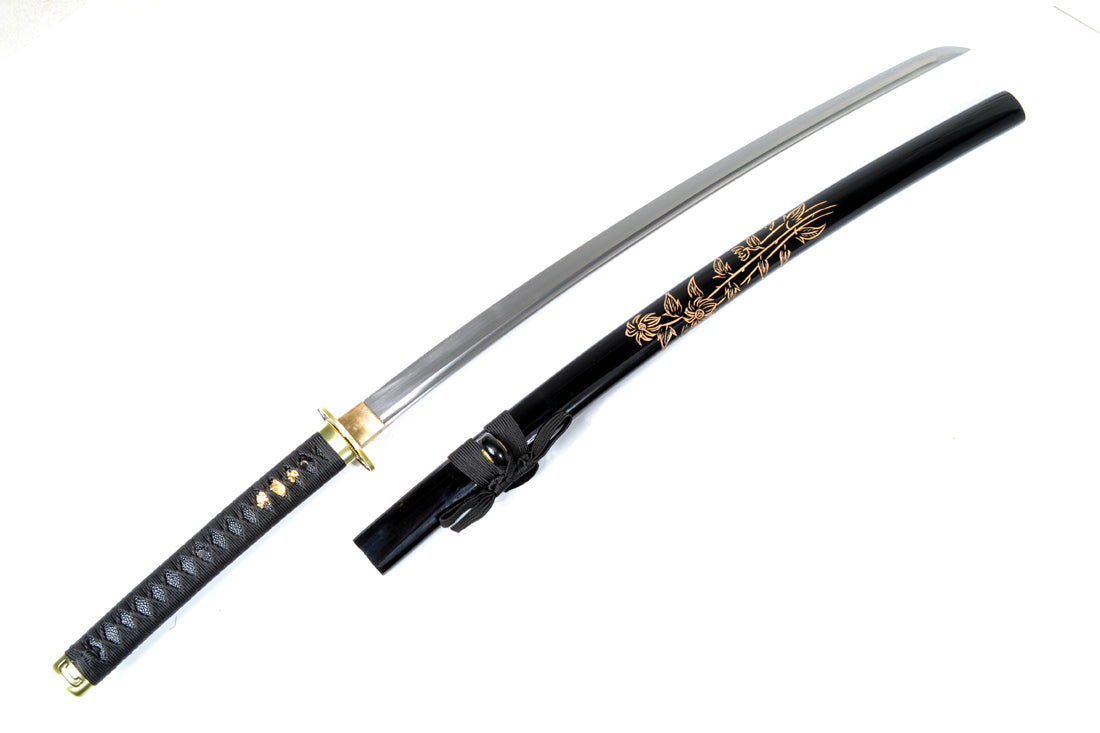 Hand Forged Folded Steel Bamboo Leaf Samurai Sword