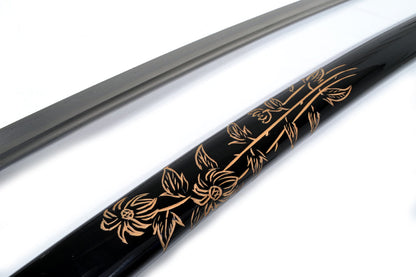 Hand Forged Folded Steel Bamboo Leaf Samurai Sword