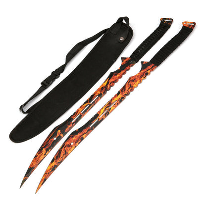 Fire Blade Tactical Twin Machete Set w- Shoulder Harness