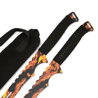 Fire Blade Tactical Twin Machete Set w- Shoulder Harness