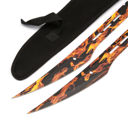 Fire Blade Tactical Twin Machete Set w- Shoulder Harness