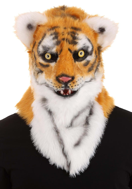 Moving Mouth Yellow Tiger Furry Mask